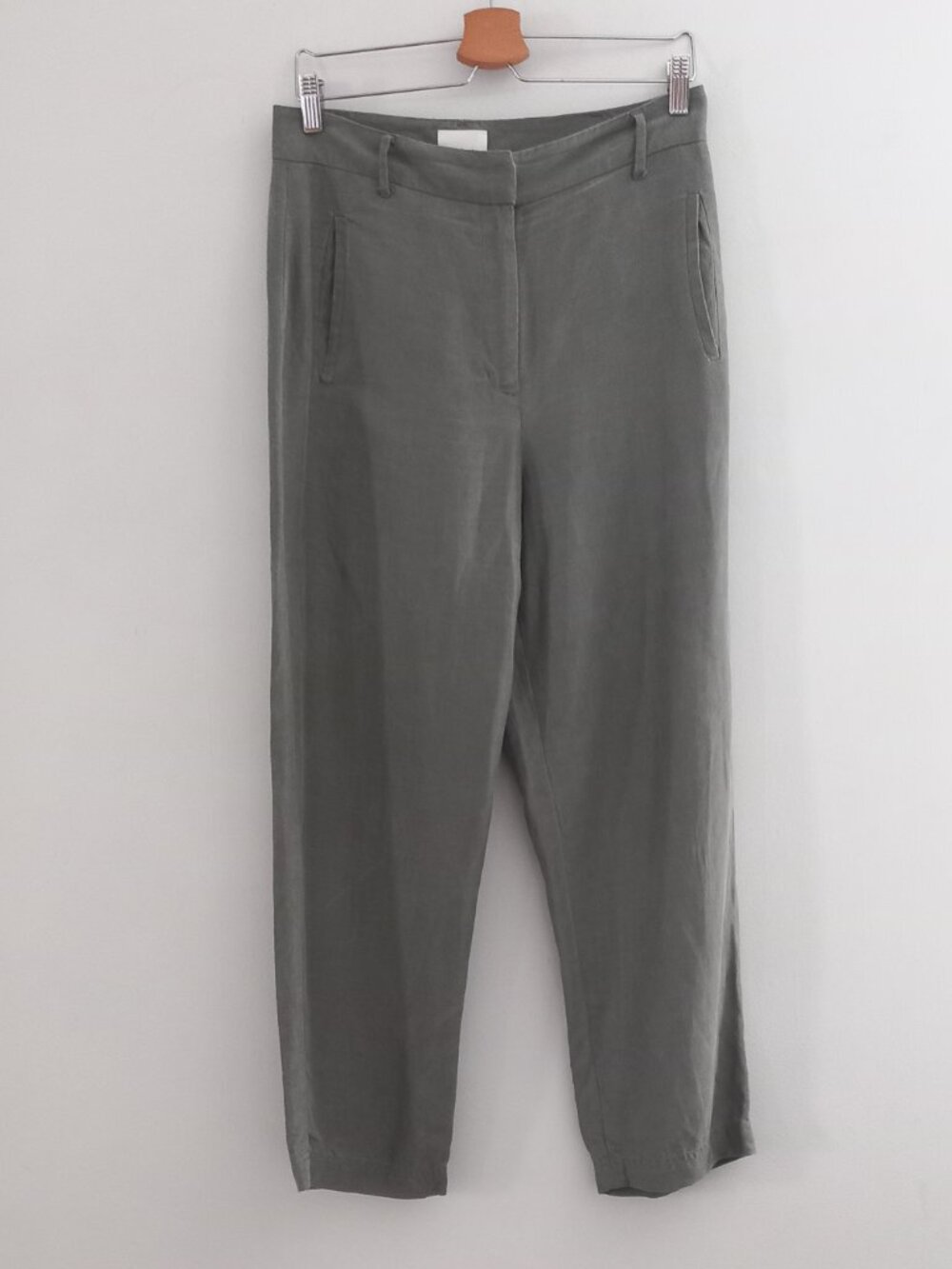 WILFRED grey linen blend straight leg pants